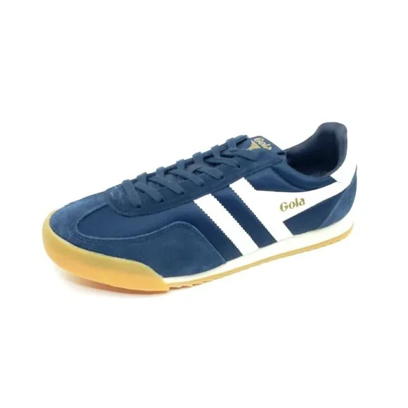 Gola Harrier Classic Sneaker Navy Blue Suede White Gum Sole Mens US 10